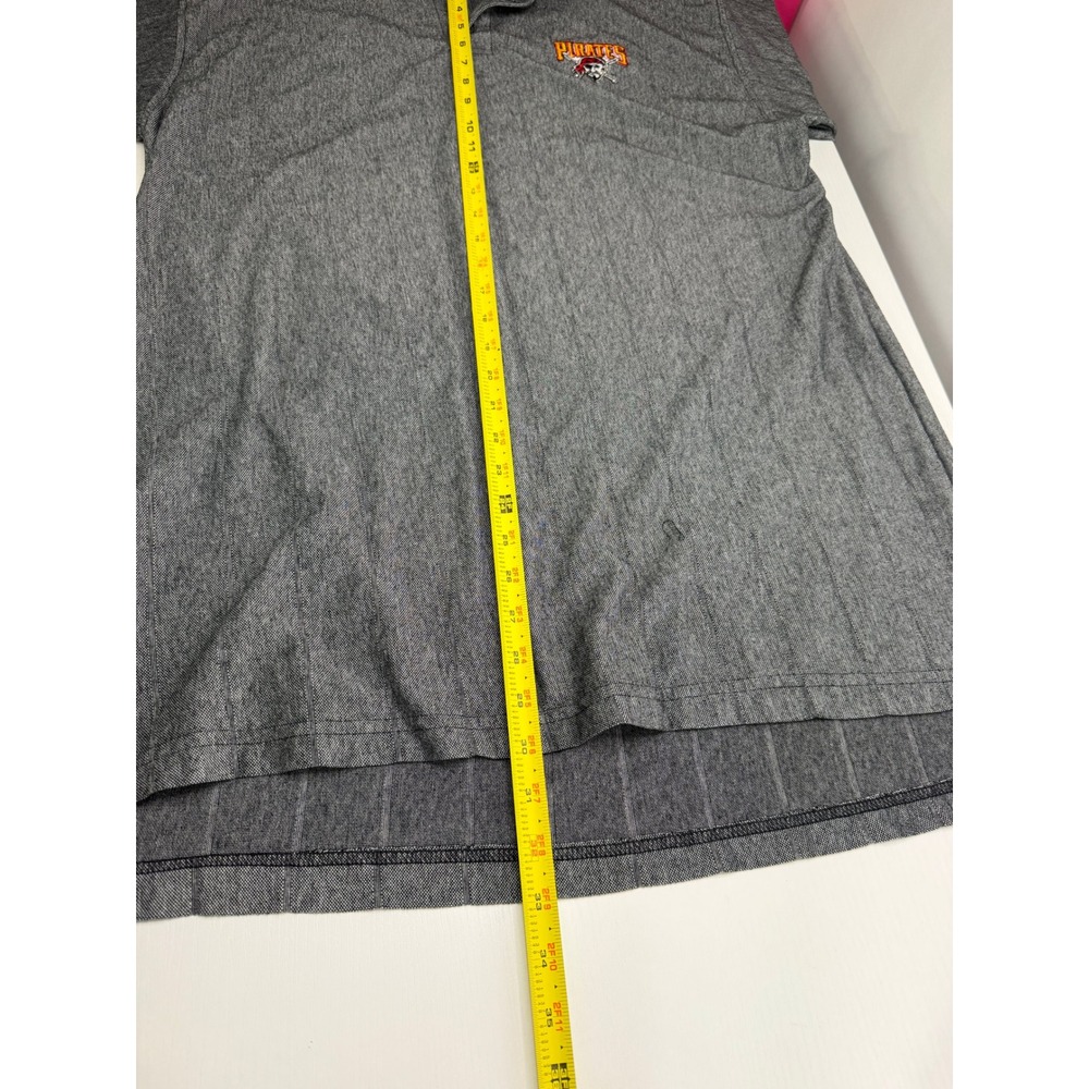 Pittsburgh Pirates Polo Shirt Mens XL Gray Striped MLB Short Sleeve - Picture 6 of 8